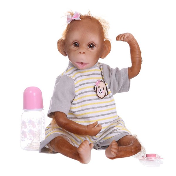 16inch Handmade För Reborn Baby Monkey Dolls Newborn med