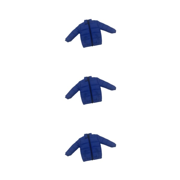 1/2/3/5 1/6 Doll Down Jacket Daily Wear Kläder Klä upp för Blue Length: 12.3cm 3PCS