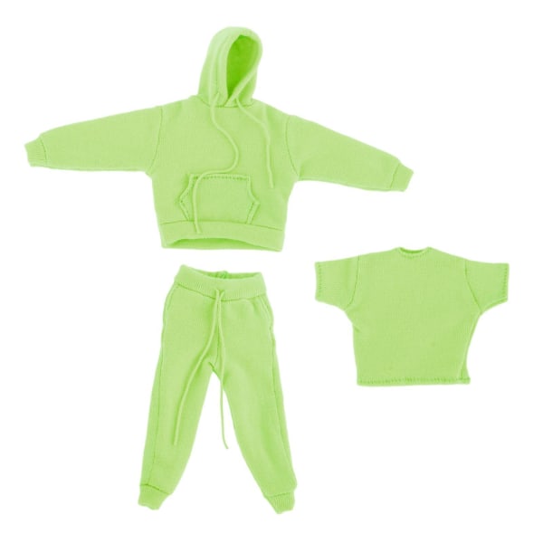 1/2/3/5 6 Action Figure Man Kvinnlig Sweatshirt Outfit Snygg Light Green 5PCS