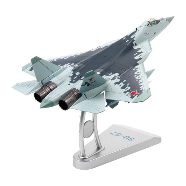 1/72 SU57 T50 stridsflygplansmodell i metall med nettovikt för stativ