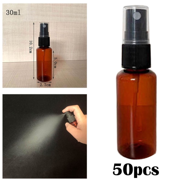 1/2/3 50 st sprayflaska Plast Mini hushålls kosmetikaflaska Brown 50 pcs 30ml 1 Pc