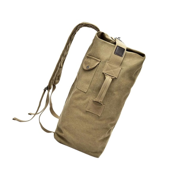 Utomhus Canvas Fotvandring Ryggsäck Sport ryggsäck Rese Duffel Bag Khaki S