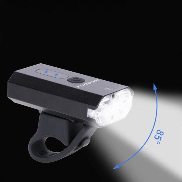 För MTB Bike Front Light USB Uppladdningsbar Head Lamp Ficklampa