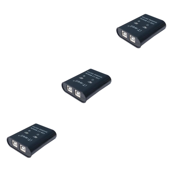 1/2/3/5 Bekväm 2 in 1 Out Splitter USB -skrivardelning Black 3PCS