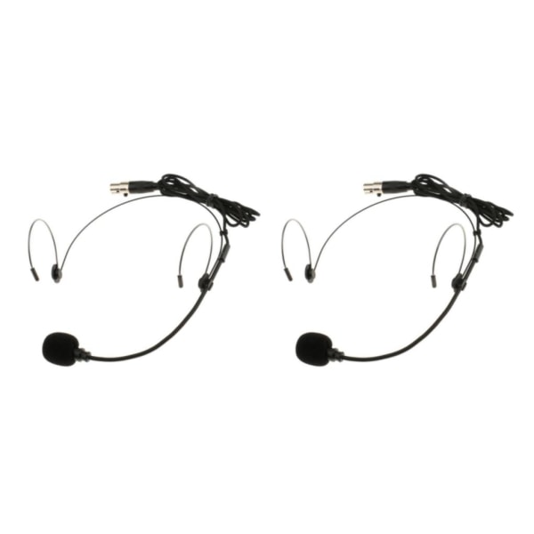 1/2 svart XLR dubbel öronkrok trådad headset Huvudburen mikrofon Black XLR 3Pin 2PCS