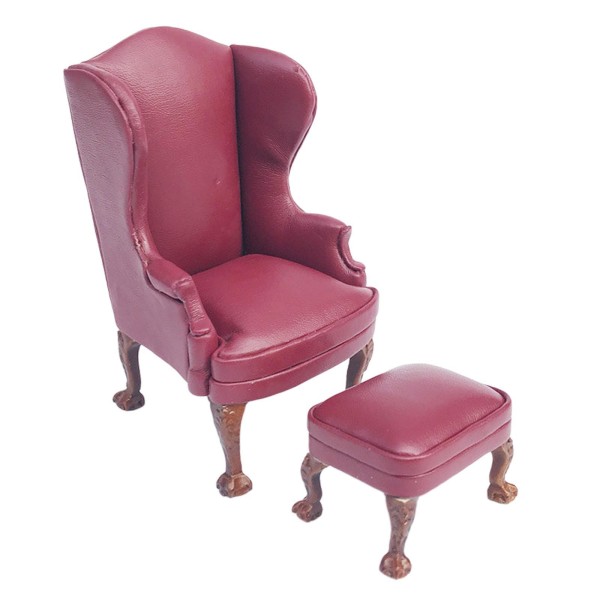 Realistisk 112 skala Elegant Fåtölj soffa möbel Red Single Sofa