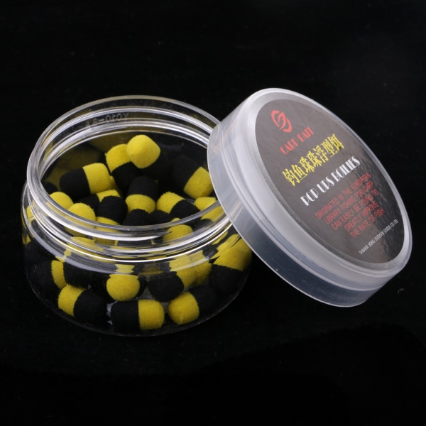 1/2/5 30st/Box För Pop Up Boilies För Floating Ball Beads Black + Yellow 12mm 1Set