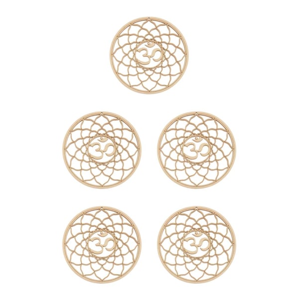 1/2/3/5 Flower of Life Sacred Geometry Väggkonst Skulptur Trä Type H 14cm 5PCS