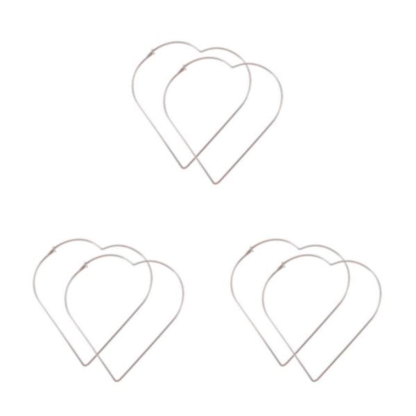 1/2/3/5 2 delar kvinnor örhänge enfärgad ersättning damer Heart Shape Silver 3PCS