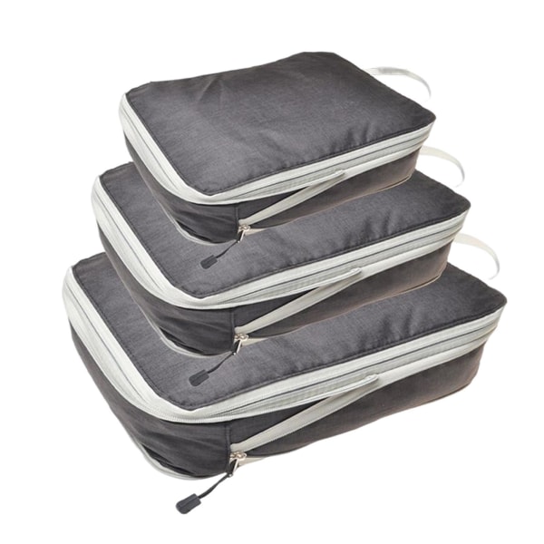 3 delar vattentät Bagage Organizer Lättviktskläder Black 3 pcs