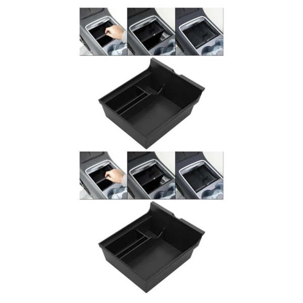 1/2 Car Center Console Organizer Bricklåda Hållare för Tesla Model ABS 18X16.7X8.7cm 2Set