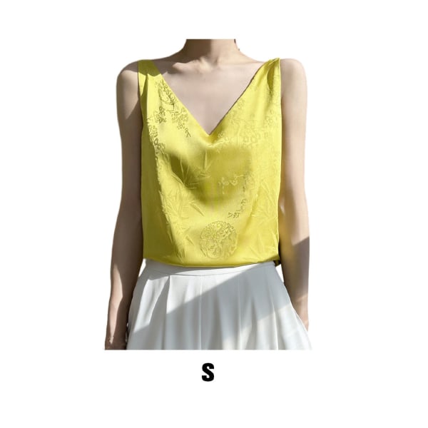1/2/3 Snyggt ärmlöst linne för vuxna kvinnor - Topp sommar A36 Yellow S 1 Pc