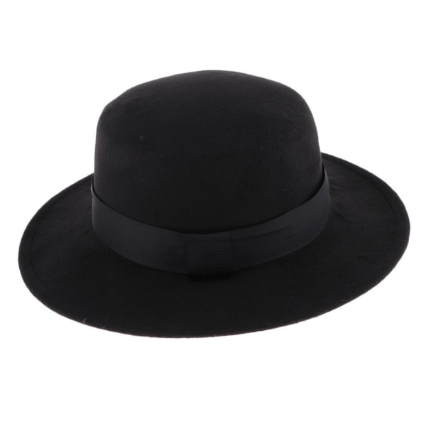 Vintage Fedora Hat Flat Top För Jazz Hat Men Party Trilby Hat Black 56-58cm