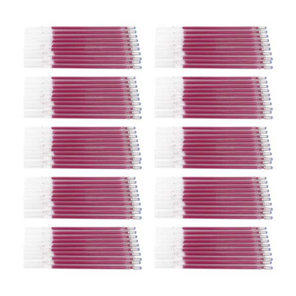 100st Värmeruderbar Pen Refills Tyg Markering Pennor Refills för Rose Red