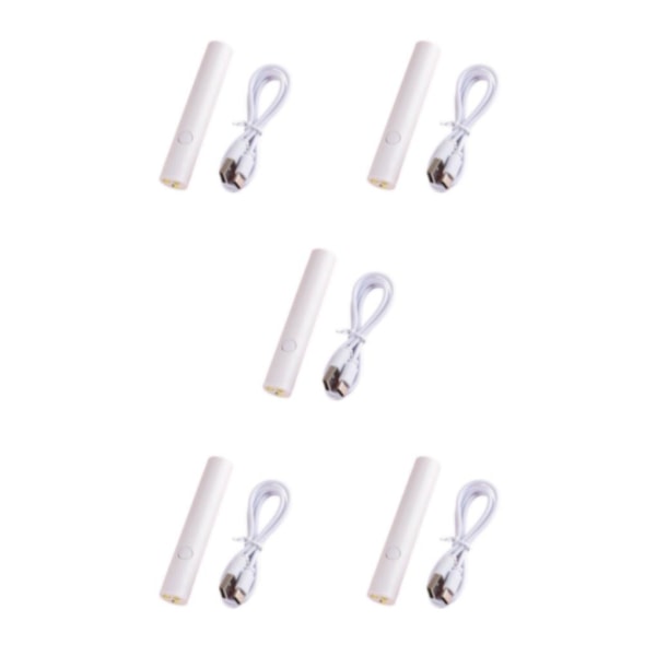 1/2/3/5 Utrustning Quick Dry Nageltork LED Lampa Mini Ficklampa Round/White 5PCS