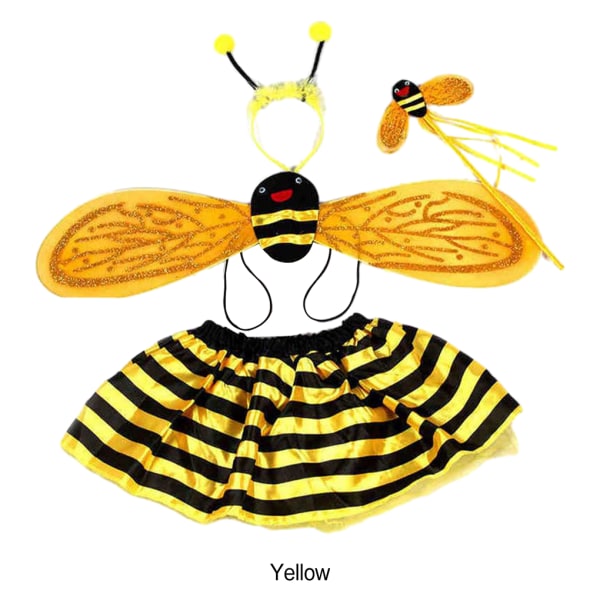 1/2/3 exakta detaljer i söt Halloween-klänning för barn Bumble Yellow F 1Set
