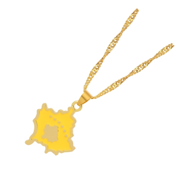 1/2/5 Alloy Statement Piece Kosovo Karta Flagga Halsband Symbol Of gold 2Set