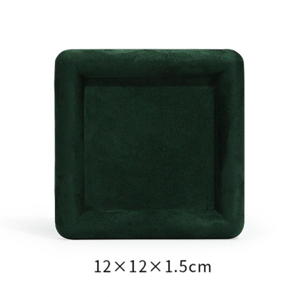 1/2/3 Fashion Velvet Square Smycken Bricka Glasögon Hållare för Khaki L 12cm×12cm×1.5cm 1Set