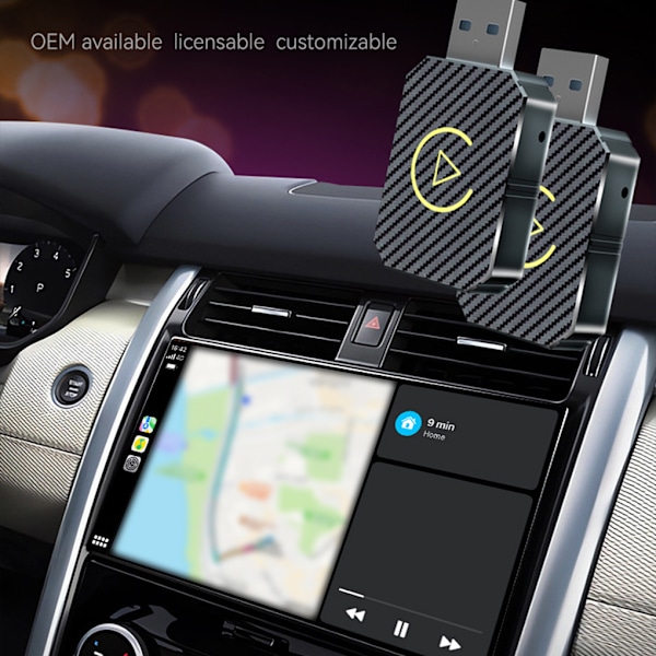Automatisk Anslutningsbox 2 Adapter Trådlös För CarPlay Android silvery