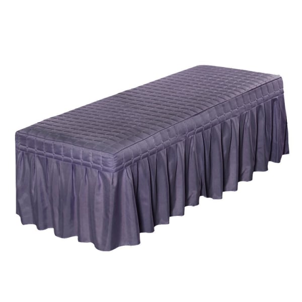 Massage Cosmetic Bord Valance Sheet Cover med Hål Mjuk och Smokey Purple 180x60cm