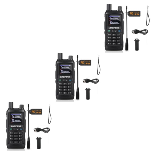 1/2/3 UHF/VHF med trådlös frekvenskopiering Handhållen skinkaradio BLack 3Set