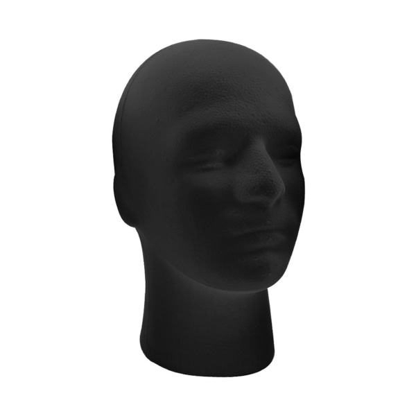 Mannequin Head Rund Base Foam Svart för Display Smycken Bubble Package 54cm