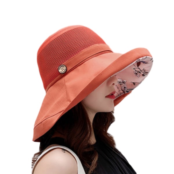 1/2/3 solhatt för kvinnor med spänne Mesh Wide Cap Protector Red free size 1 Pc