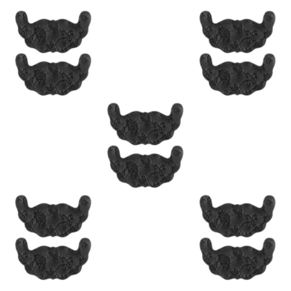 2/3/5 bröstklistermärken Rygglösa U-formade spetsöverdrag för dagligt bruk Black Size C 5Set