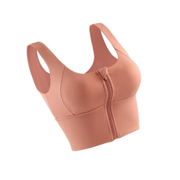 1/2/3 Womens Front Zip Sport BH För bekväma vadderade Shapewear Orange L 1Set