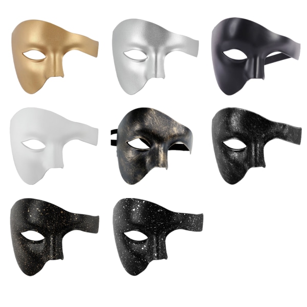 1/2/3/5 Bred appliceringshalva för olika tillfällen halvansikte Black gold dot 5Set