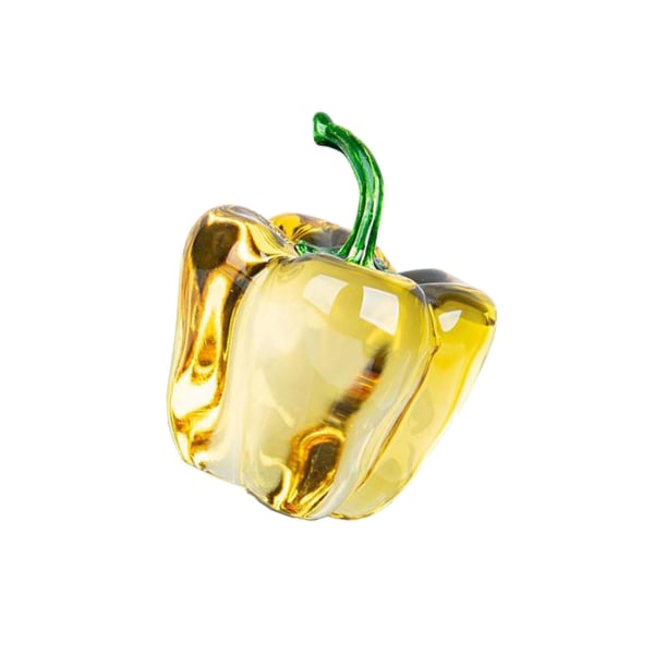 Kristall frukt skulptur konst bokhylla dekor prydnad konstverk Yellow Chili