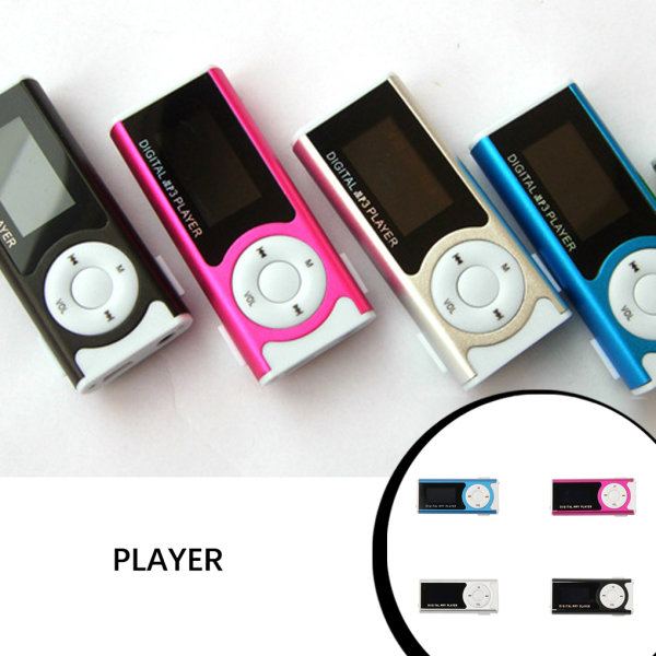 MP3-spelare Uppladdningsbar musik för SD-kortplats LED-ficklampa USB silver