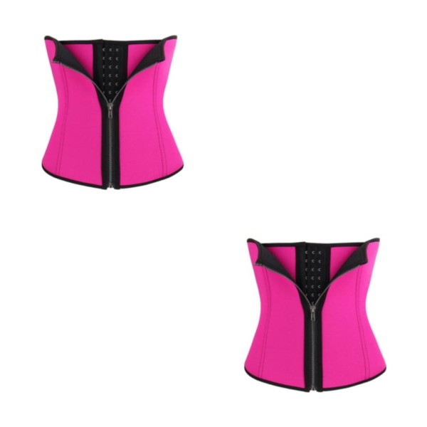 1/2/3 Kvinnor För Dragkedja Waist trainer Push up Väst Mage Red XXL 2PCS