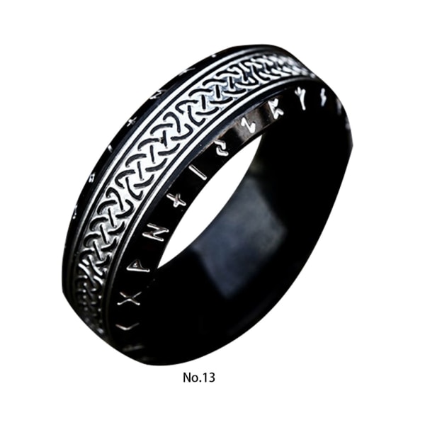 1/2/3/5 Vintage Ringar Stålring för män Presenter till vänner All black 13 1Set