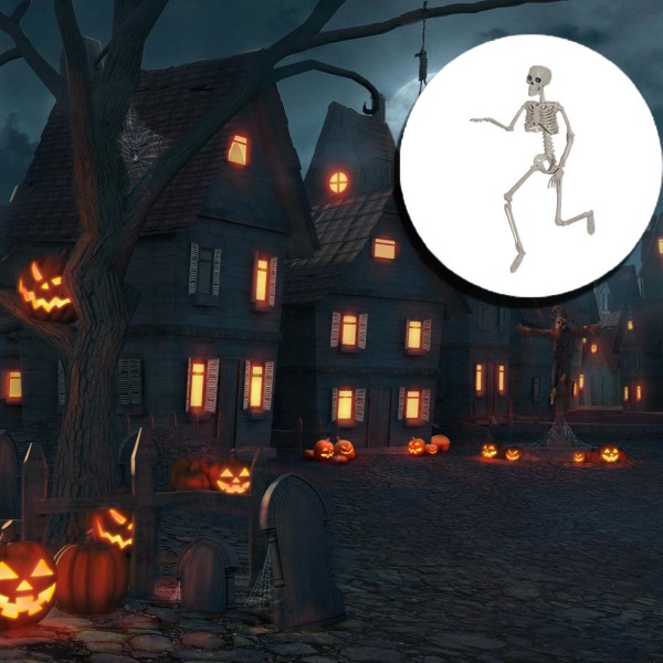 Skelett Realistisk Halloween Party Grav Gräsmatta Trädgårdsdekoration H 90cm