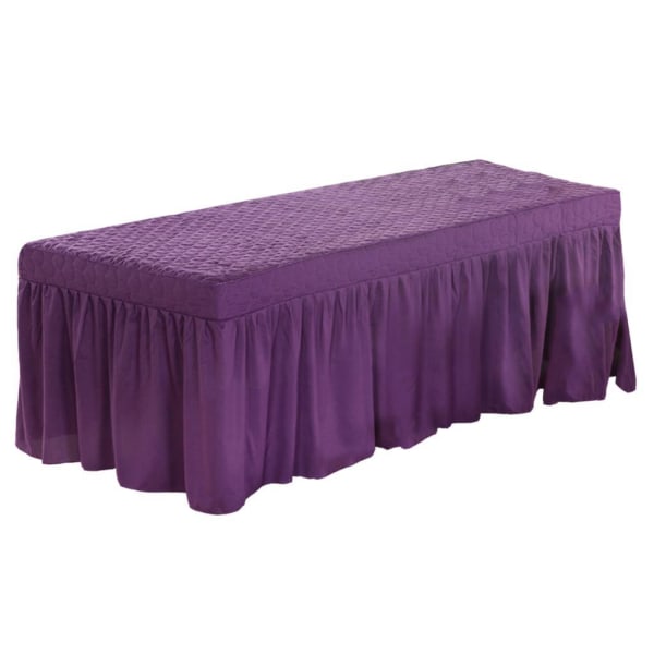 SPA Massagebord Kjol Skönhet Cover Linne Valance Lakan Dark Purple