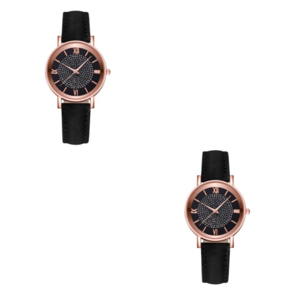 1/2/3/5 Dammode Rhinestones Watch Exakt och elegant black 2Set