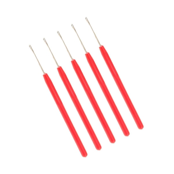 1/2/3/5 5-delad Micro Ring Hair Extensions Krok Nål Set för Red 5 pcs 1 Pc