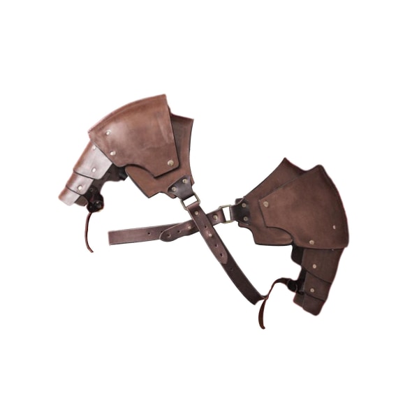 1/2 konstläder medeltida skuldra Pauldron Knight för kostym Brown 1 Pc