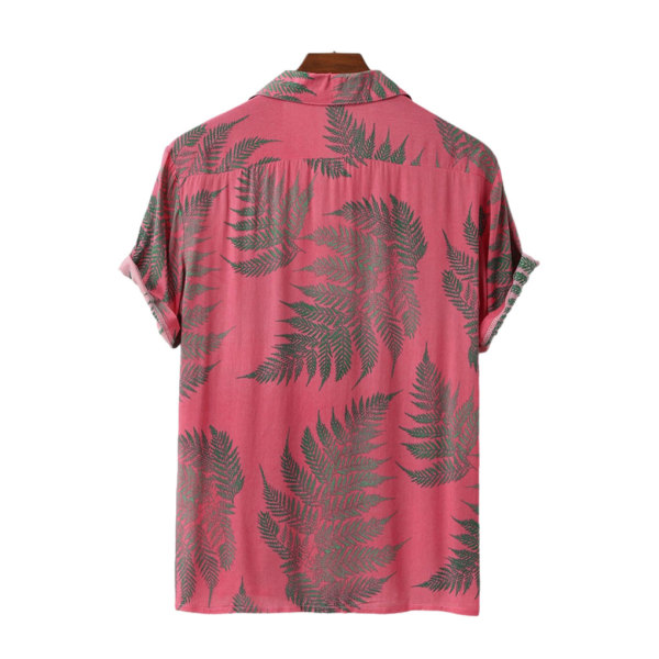 1/2/3/5 Bekväm hawaiiansk skjorta - kortärmad moderiktig pink L 1 Pc