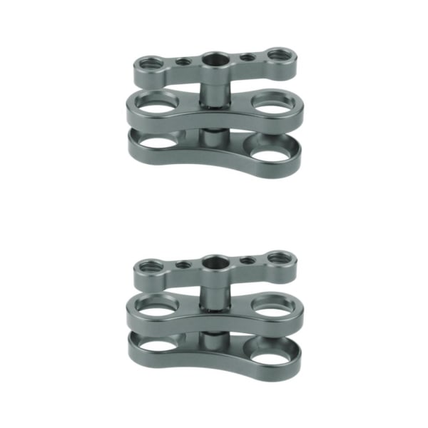 1/2/3 Aluminium Standard 1 Ball Clamp för undervattensdykning gray 2.76 x 1.77 Inch 2Set