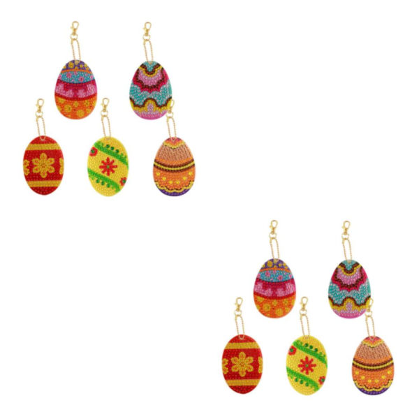 1/2/5 5x För Diamond painting Nyckelring Easter Egg Ornaments Bag Easter Eggs 2PCS