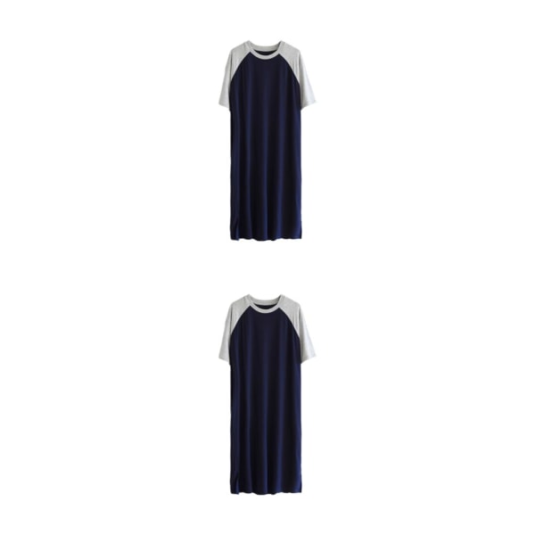 1/2/3/5 Herrrock Bekväma nattkläder för avslappning och Light gray navy 5XL 2PCS
