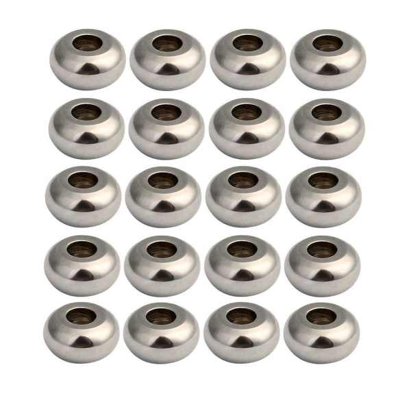 50 delar Silver Rostfritt Stål Runda Spacer Beads För Charms