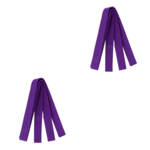 1/2 Taekwondo bälte Karate Martial Arts Aikido dubbelt omlottbälte Purple 280x3.85 cm 2Set
