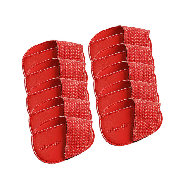 1/2/3 För Golf Head Covers PU Portabelt skydd för idrottare Red Large 10 Pcs 2Set