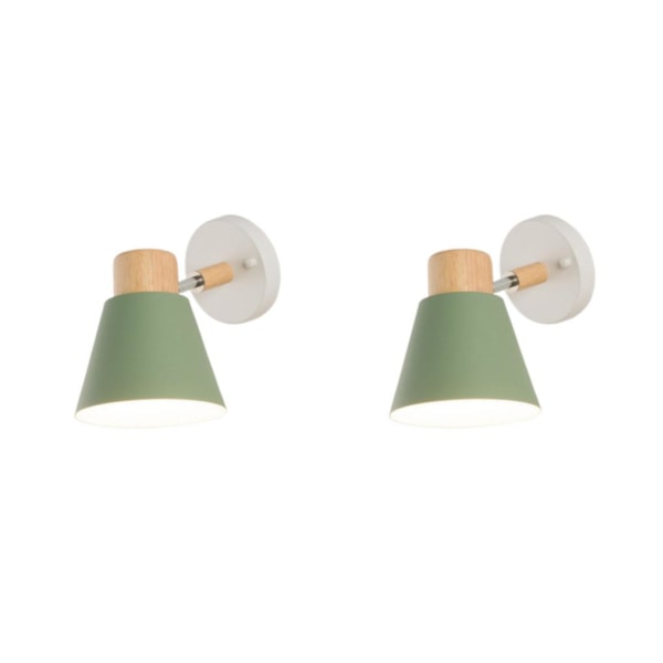 1/2 Vägglampa Belysning E27 Ljusarmatur Sänglampa för Green 2PCS