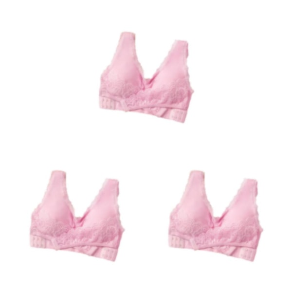 1/2/3/5 Fashionabla behåar i plusstorlek för kurviga kvinnor - Förbättrande Pink L,1 3PCS