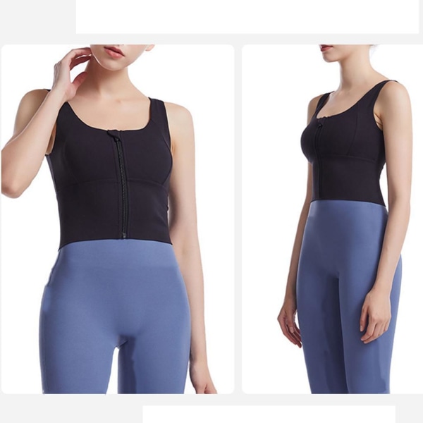 1/2/3 Womens Front Zip Sport BH För bekväma vadderade Shapewear Black M 1Set
