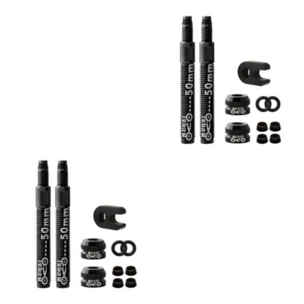 1/2/3/5 För MTB Road Bike Tubeless Tire Presta Valve Extender 2 Pcs 50mm Black 50mm 80mm 2Set